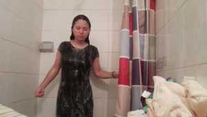 shower-in-my-bathroom-in-dress-and-pant_