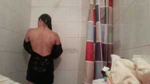 shower-in-my-bathroom-in-dress-and-pant_