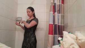 shower-in-my-bathroom-in-dress-and-pant_